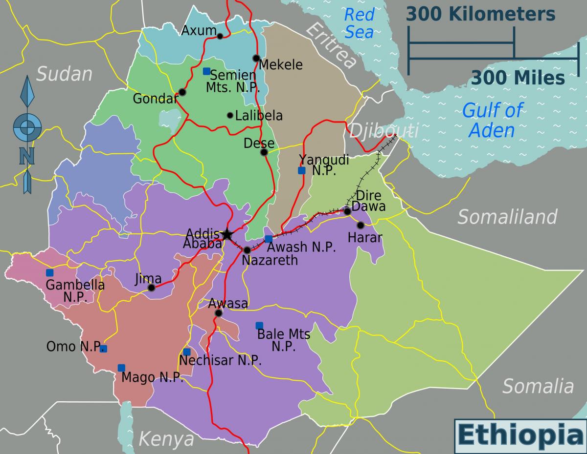 埃塞俄比亚地图上的位置