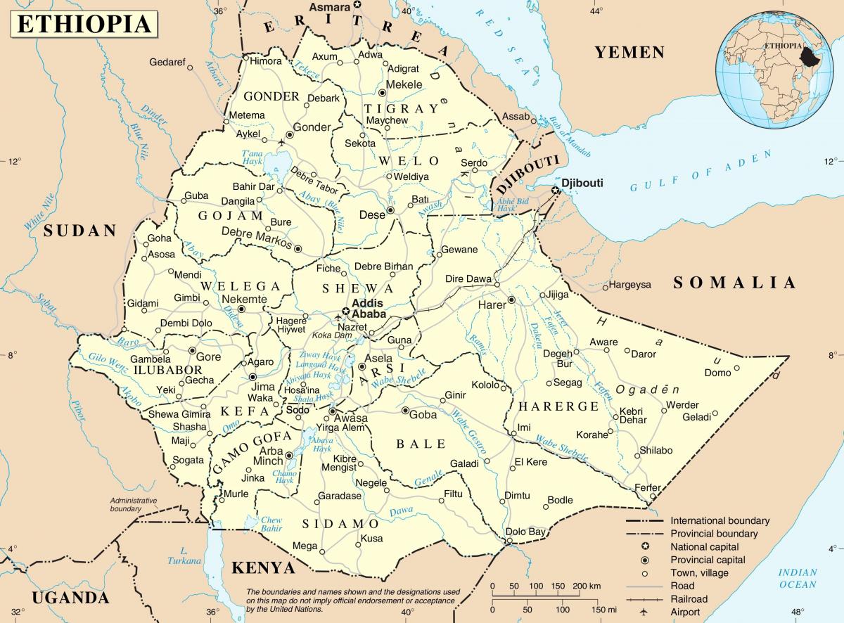 在埃塞俄比亚地图