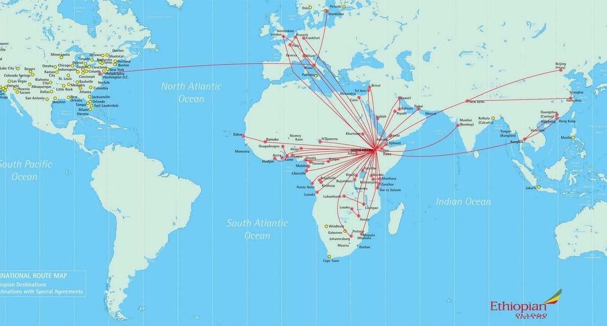 地图，埃塞俄比亚的路线