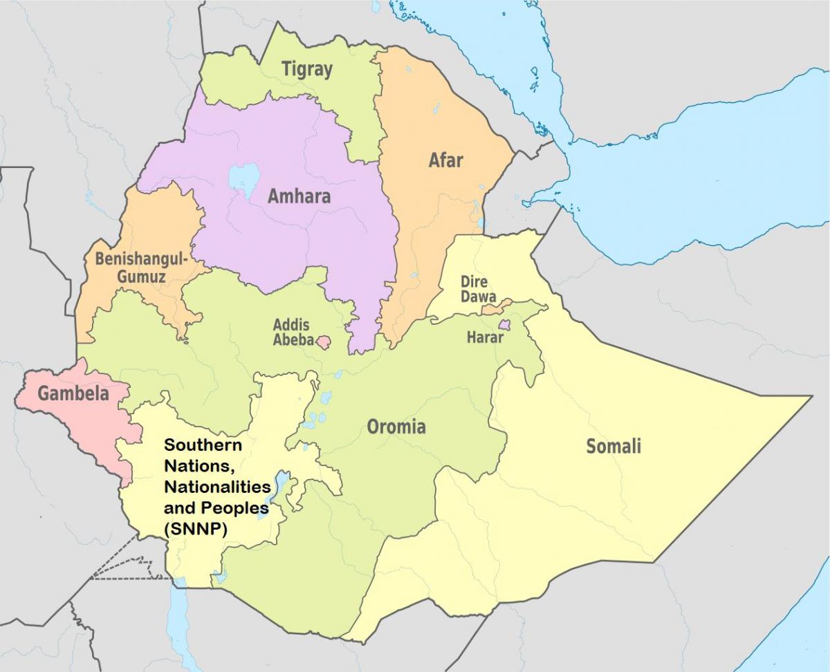 埃塞俄比亚区域各国地图