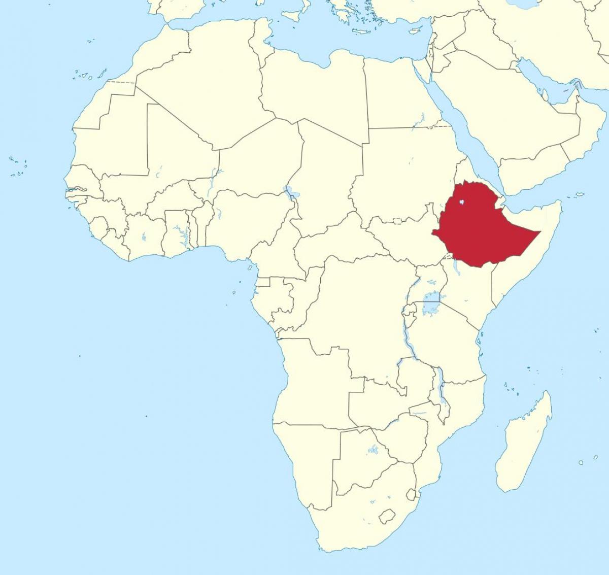 非洲的地图显示出埃塞俄比亚