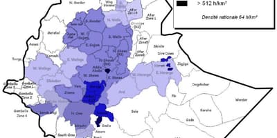 埃塞俄比亚人口密度地图