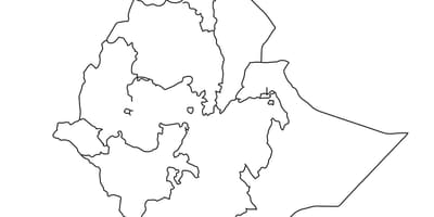 空白的地图，埃塞俄比亚