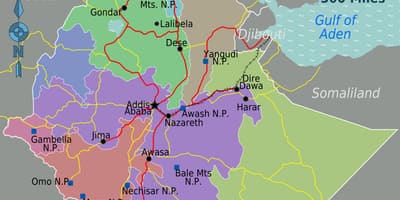 埃塞俄比亚的旅游景点地图