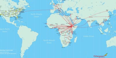地图，埃塞俄比亚的路线