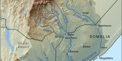 地图，埃塞俄比亚河流