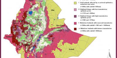 地图，埃塞俄比亚疟疾